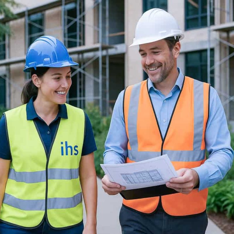 SiGe-Koordinator der IHS berät den Bauherrn direkt auf der Baustelle.