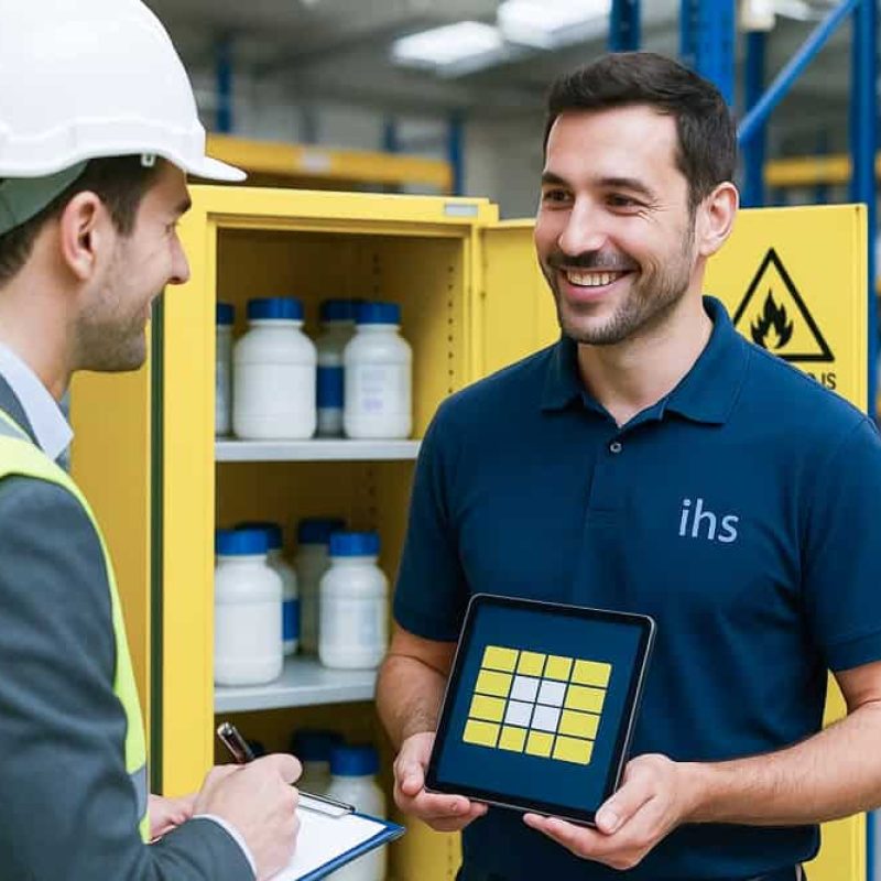 gefahrstoff etiketten inspektion lagerhalle